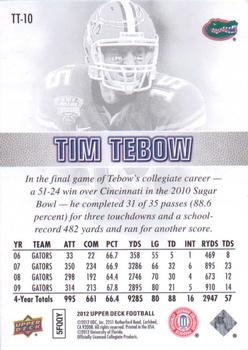 2012 Upper Deck - Tim Tebow #TT-10 Tim Tebow Back