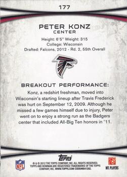 2012 Bowman #177 Peter Konz Back
