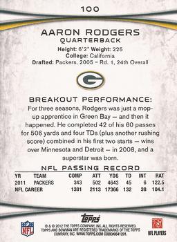 2012 Bowman #100 Aaron Rodgers Back