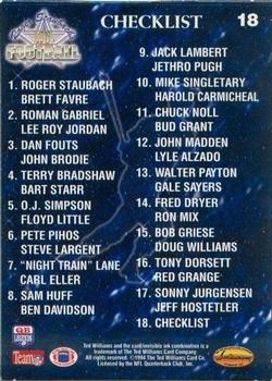 1994 Ted Williams Roger Staubach's NFL - POG Cards #18 Checklist Card Front