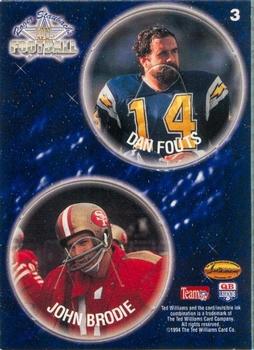 1994 Ted Williams Roger Staubach's NFL - POG Cards #3 Dan Fouts / John Brodie Front