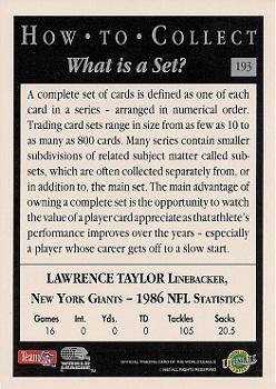 1992 Ultimate WLAF #193 What is a Set? Back