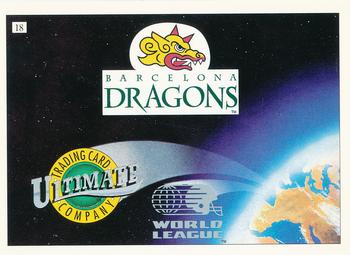 1992 Ultimate WLAF #18 Barcelona Dragons Checklist Back