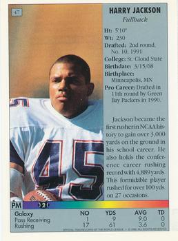 1992 Ultimate WLAF #47 Harry Jackson Back