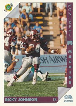 1992 Ultimate WLAF #81 Ricky Johnson Front