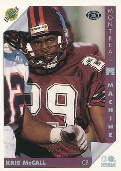 1992 Ultimate WLAF #91 Kris McCall Front