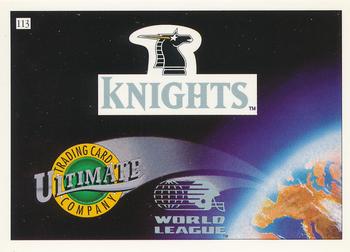 1992 Ultimate WLAF #113 NY/NJ Knights Checklist Back