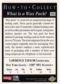 1992 Ultimate WLAF #194 What is a Wax Pack? Back