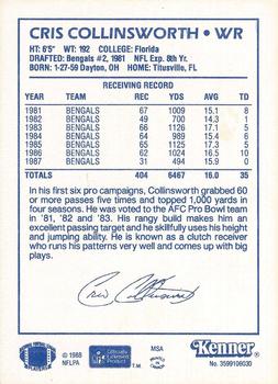 1988 Kenner Starting Lineup Cards #3599106030 Cris Collinsworth Back
