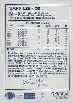 1988 Kenner Starting Lineup Cards #3599120050 Mark Lee Back