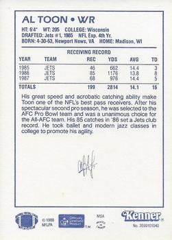 1988 Kenner Starting Lineup Cards #3599101040 Al Toon Back