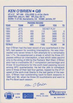 1989 Kenner Starting Lineup Cards #3992973020 Ken O'Brien Back