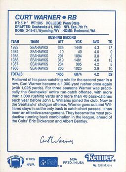 1989 Kenner Starting Lineup Cards #3992983010 Curt Warner Back