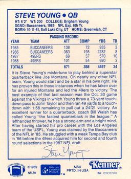 1989 Kenner Starting Lineup Cards #3992997080 Steve Young Back