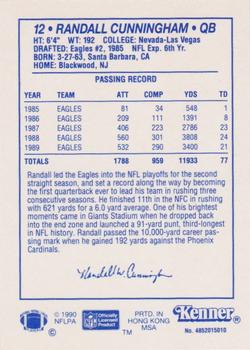 1990 Kenner Starting Lineup Cards #4852015010 Randall Cunningham Back