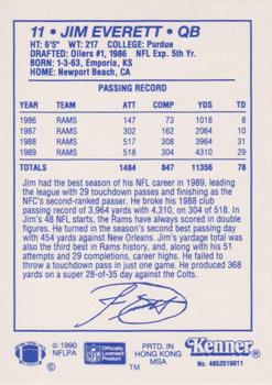 1990 Kenner Starting Lineup Cards #4852019011 Jim Everett Back
