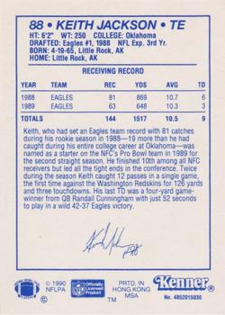 1990 Kenner Starting Lineup Cards #4852015030 Keith Jackson Back