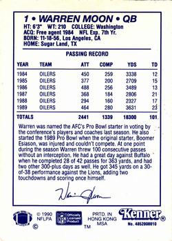 1990 Kenner Starting Lineup Cards #4852008010 Warren Moon Back