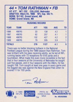1990 Kenner Starting Lineup Cards #4852020060 Tom Rathman Back