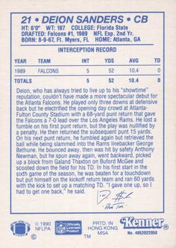 1990 Kenner Starting Lineup Cards #4852022050 Deion Sanders Back