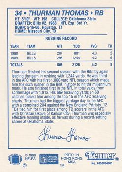 1990 Kenner Starting Lineup Cards #4852004061 Thurman Thomas Back