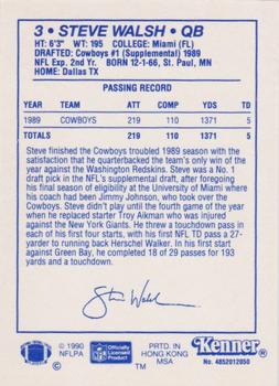 1990 Kenner Starting Lineup Cards #4852012050 Steve Walsh Back