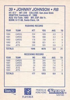 1995 Kenner Starting Lineup Cards #520185 Johnny Johnson Back