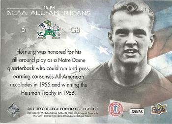 2011 Upper Deck College Football Legends - All-Americans #AA-PH Paul Hornung Back