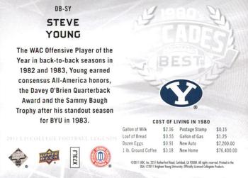 2011 Upper Deck College Football Legends - Decades Best #DB-SY Steve Young Back