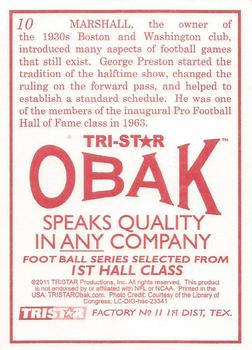 2011 TriStar Obak #10 George Preston Marshall Back