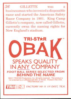 2011 TriStar Obak #36 King Camp Gillette Back
