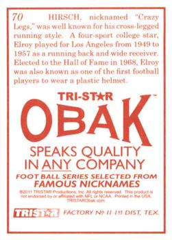 2011 TriStar Obak #70 Elroy Hirsch Back