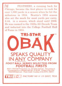 2011 TriStar Obak #76 Beattie Feathers Back