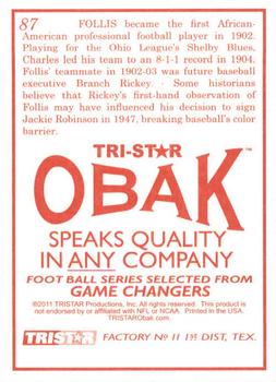 2011 TriStar Obak #87 Charles Follis Back