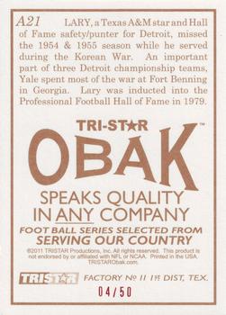 2011 TriStar Obak - Autographs Brown #A21 Yale Lary Back