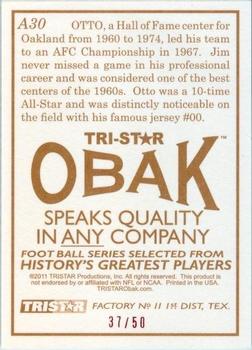 2011 TriStar Obak - Autographs Brown #A30 Jim Otto Back