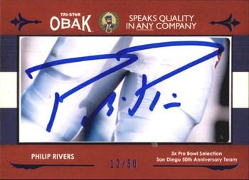 2011 TriStar Obak - Cut Signatures Blue #NNO Philip Rivers Front