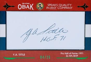 2011 TriStar Obak - Cut Signatures Green #NNO Y.A. Tittle Front