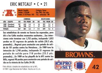 1991 Pro Set Spanish #42 Eric Metcalf Back