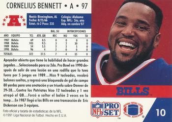 1991 Pro Set Spanish #10 Cornelius Bennett Back