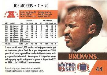 1991 Pro Set Spanish #44 Joe Morris Back