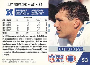 1991 Pro Set Spanish #53 Jay Novacek Back