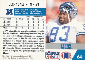 1991 Pro Set Spanish #64 Jerry Ball Back