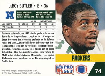1991 Pro Set Spanish #74 LeRoy Butler Back