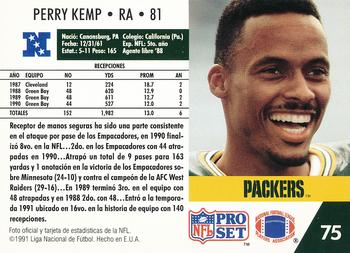 1991 Pro Set Spanish #75 Perry Kemp Back