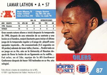 1991 Pro Set Spanish #87 Lamar Lathon Back