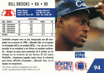 1991 Pro Set Spanish #94 Bill Brooks Back