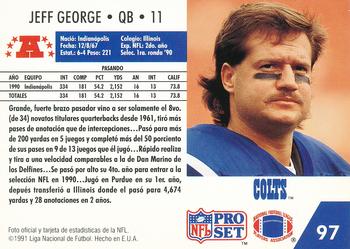 1991 Pro Set Spanish #97 Jeff George Back