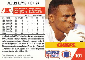1991 Pro Set Spanish #101 Albert Lewis Back
