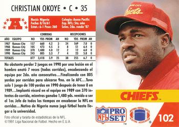 1991 Pro Set Spanish #102 Christian Okoye Back